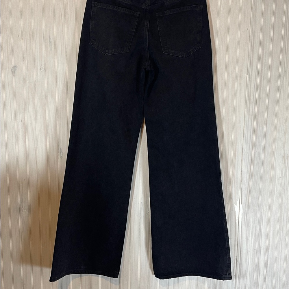 Agolde Clara Wide Leg High-Rise Jeans in Washed Black - Picture 6 of 8
